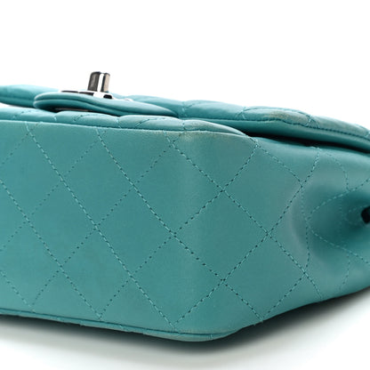 Chanel Lambskin Quilted Mini Square Flap Turquoise 10 of 14