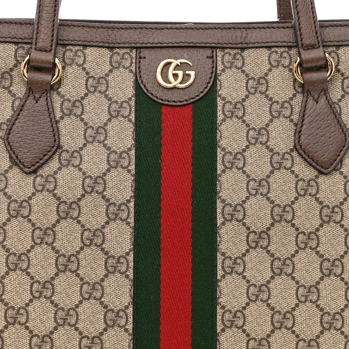 GG Supreme Monogram Medium Ophidia Shopping Tote Brown