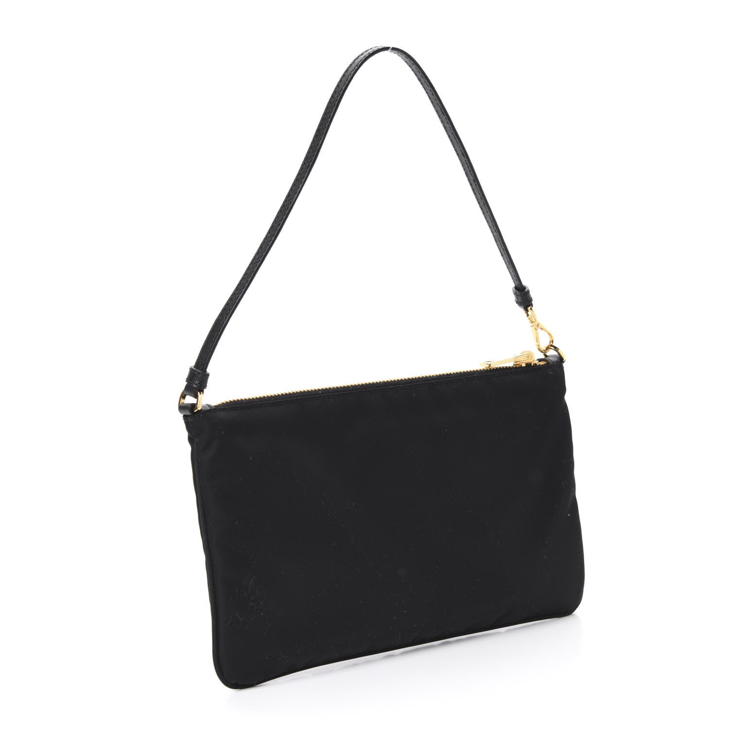 Prada Tessuto Nylon Soft Calfskin Shoulder Bag Black 3 of 10