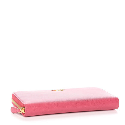 Prada Saffiano Metal Zip Around Wallet Peonia 4 of 9