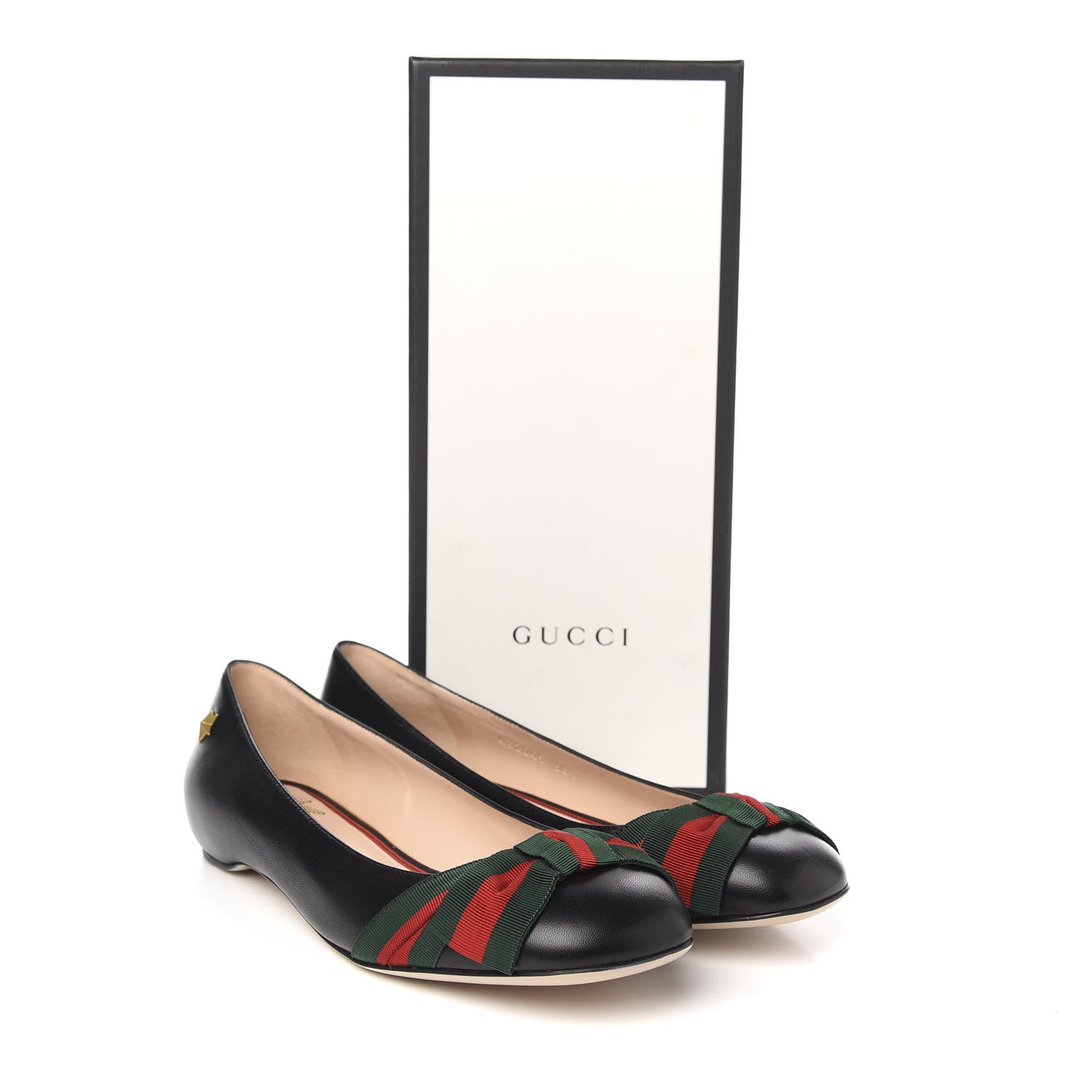 Gucci Calfskin Web Ballerina Flat 38.5 Black 9 of 9