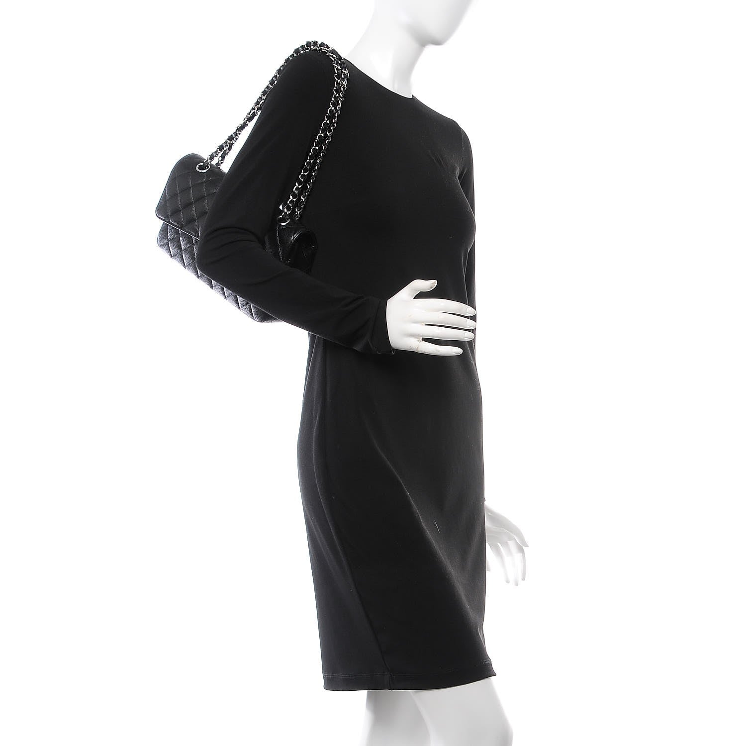 Chanel Caviar Quilted Medium Double Flap Black 2 of 9