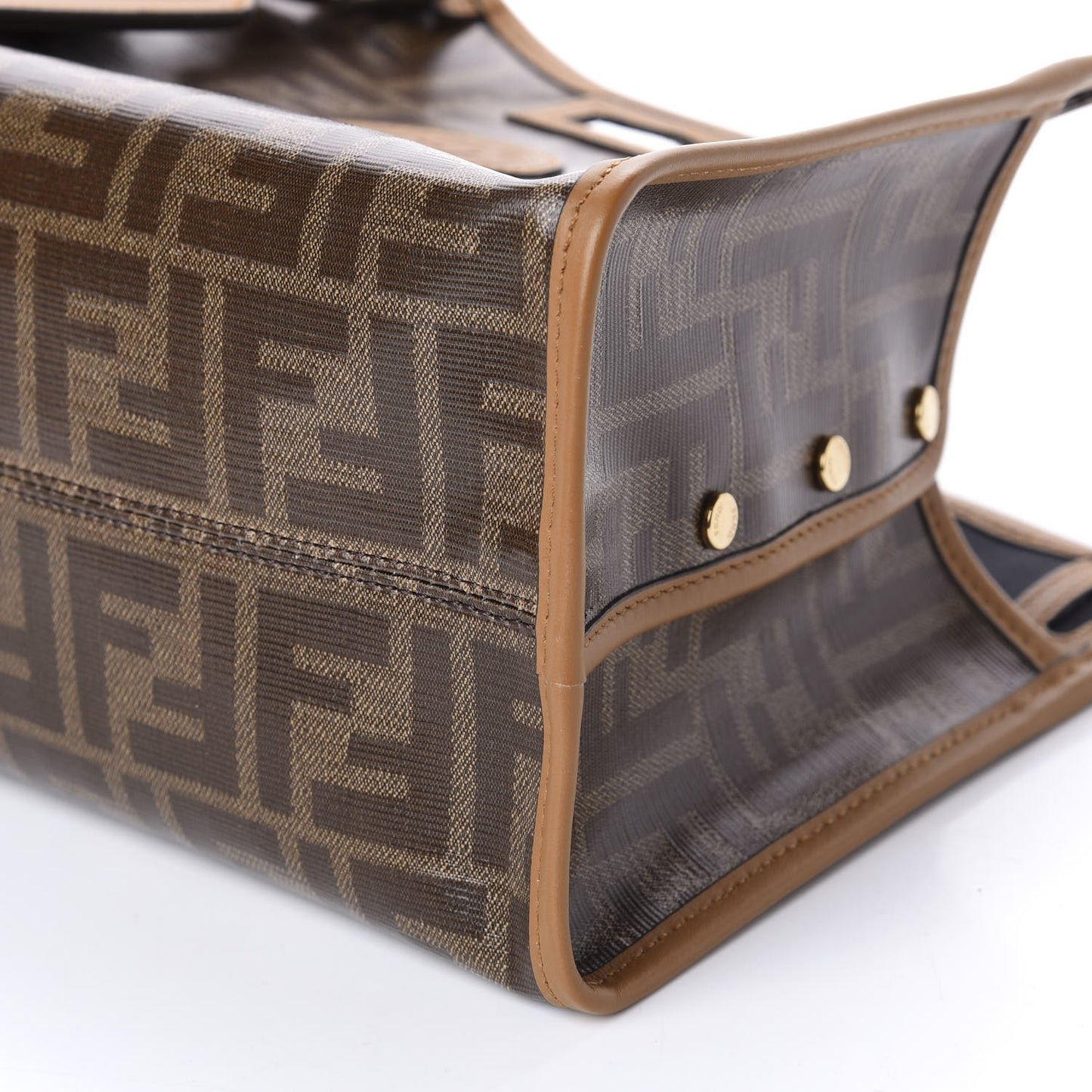 Glazed Fabric Vitello Century FF 1974 Stamp Patch Mini Peekaboo Defender Cover Mogano Panna Caramello
