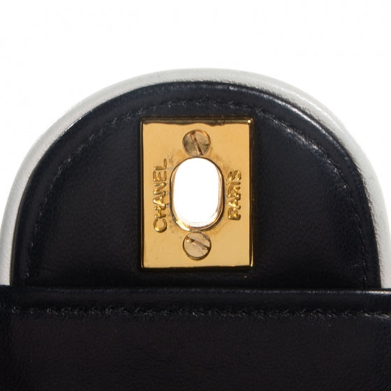 Lambskin Quilted Single Flap Black