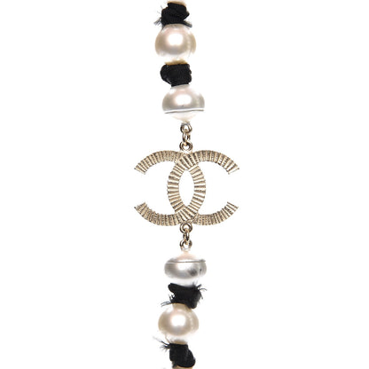 Chanel Graduated Pearl CC Long Necklace Gold 6 of 6