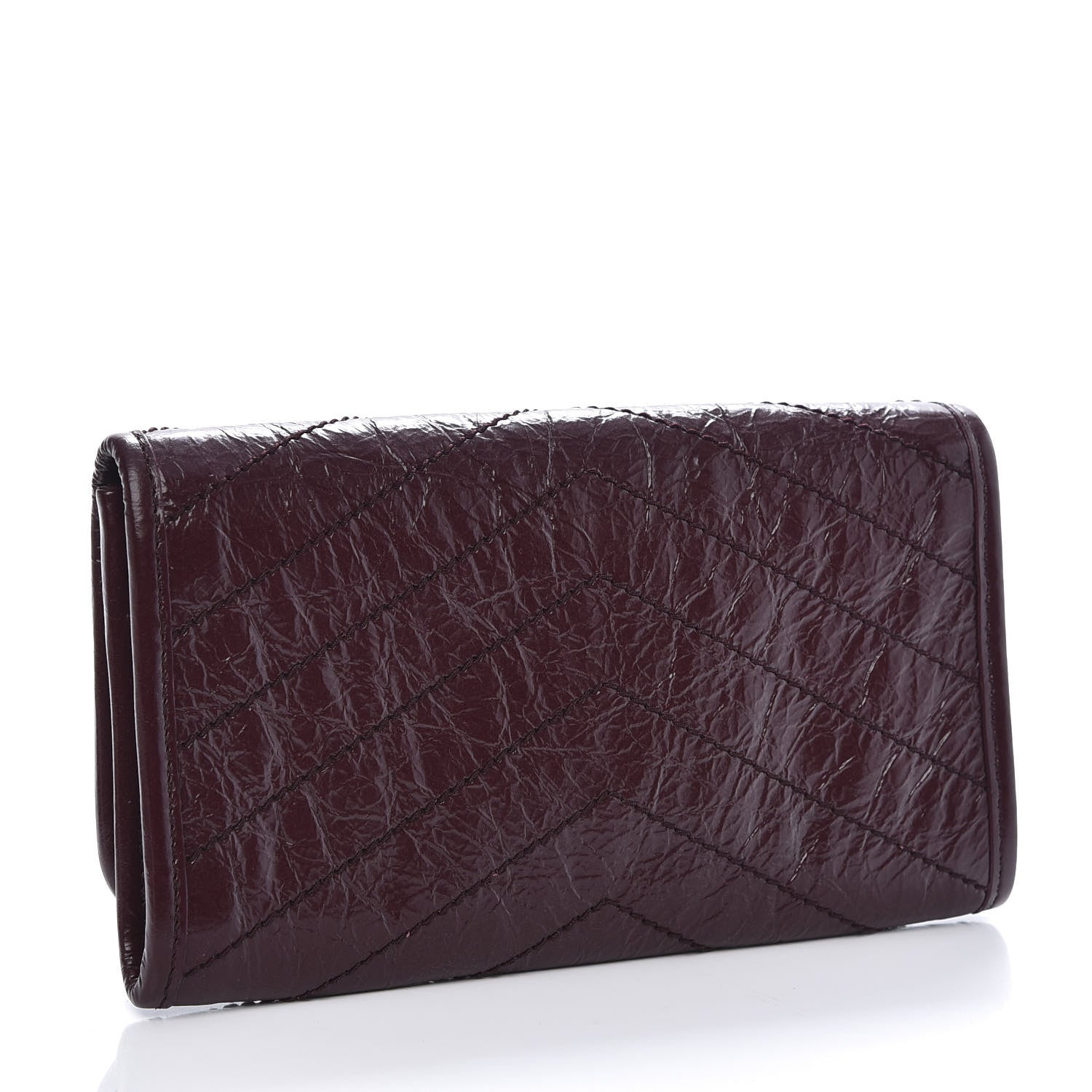 Saint Laurent Crinkled Calfskin Matelasse Monogram Niki Wallet Rouge Legion 3 of 8