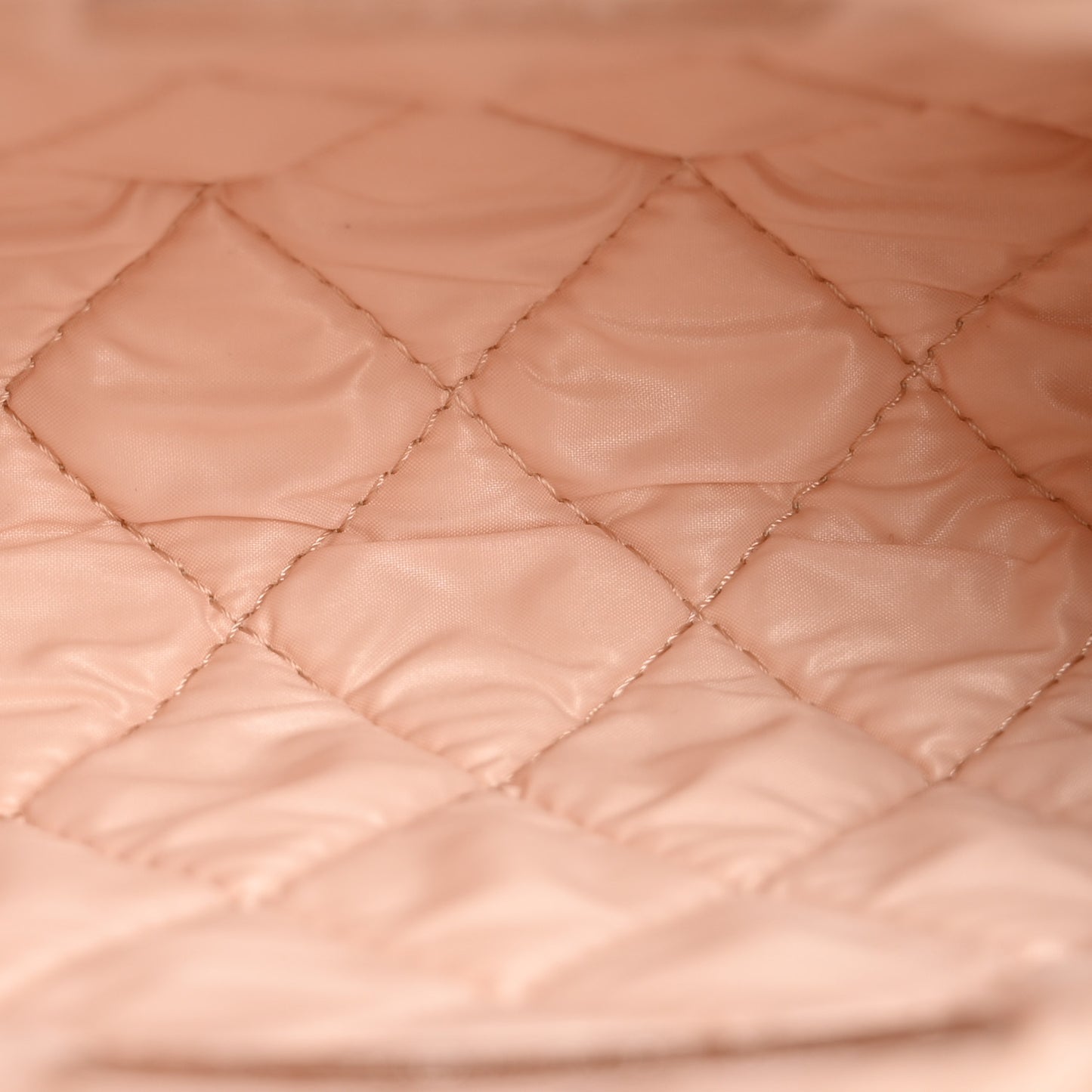 Metallic Lambskin Quilted Cosmetic Pouch Light Pink