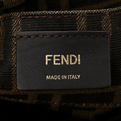 Fendi Vitello King Plexiglass Logo Embossed Mini By The Way Top Handle Boston Bag Caramello 6 of 10