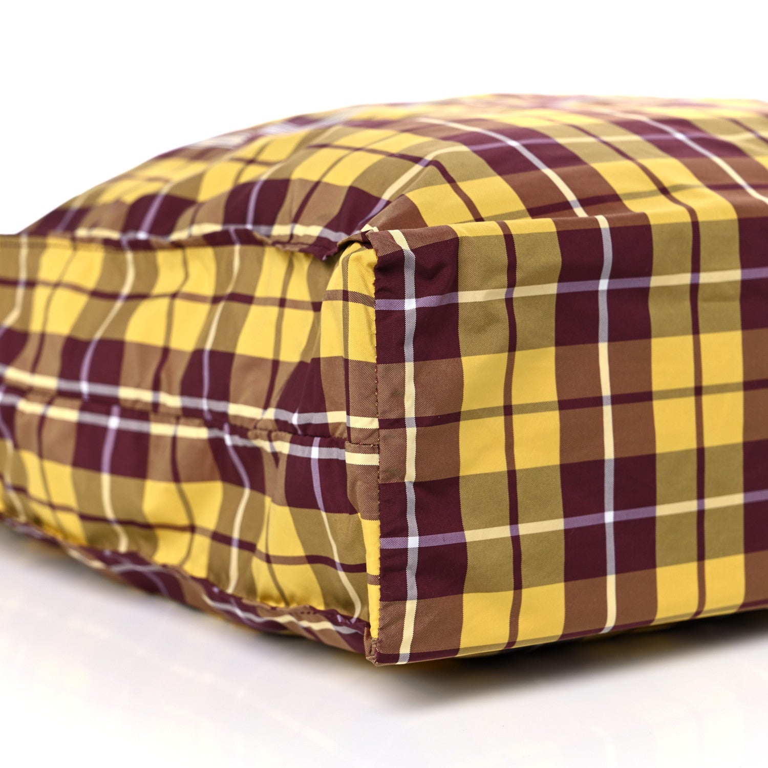 Gucci Nylon Checked Logo Vertical Tote Yellow 8 of 9