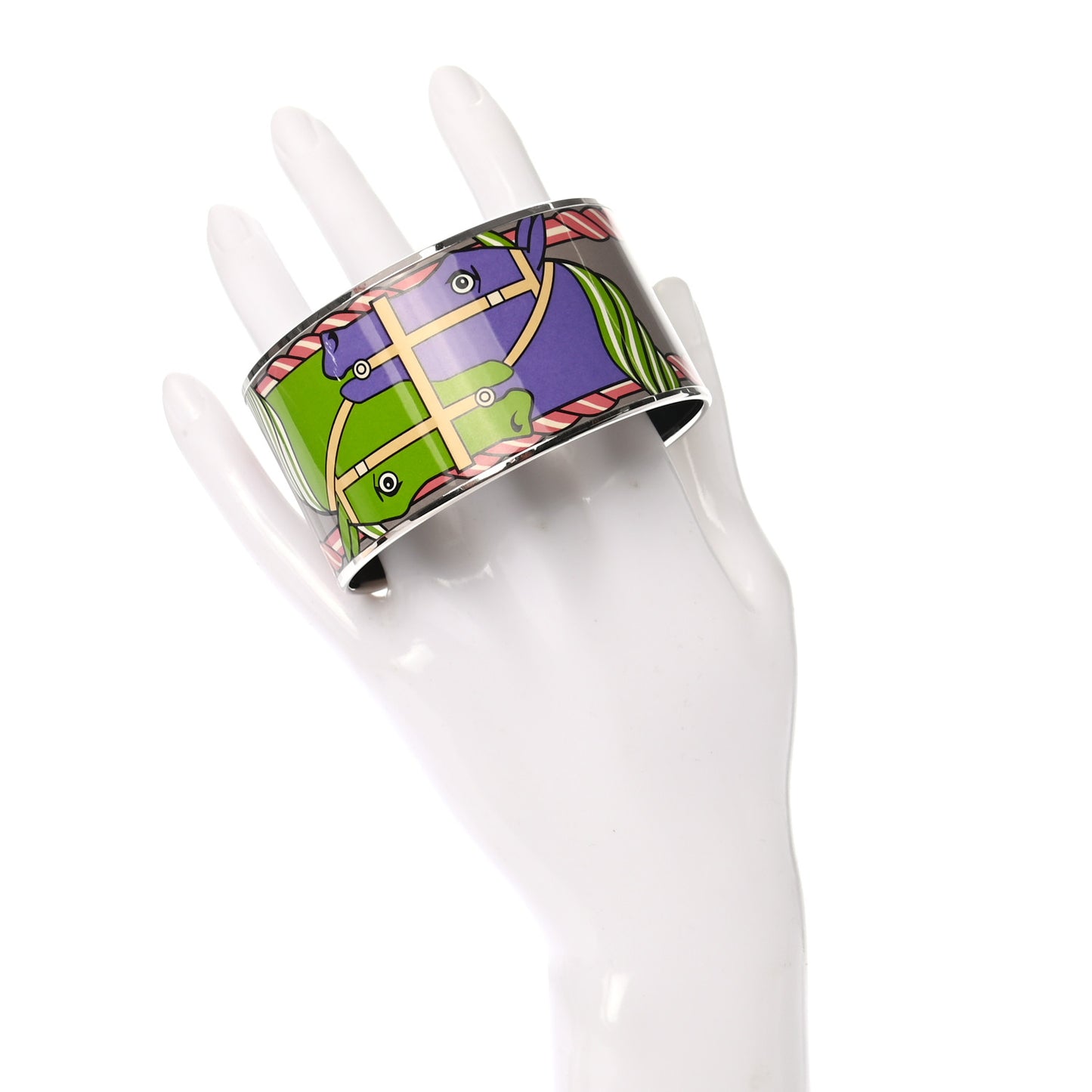 Enamel Printed Quadrige Extra Wide Bracelet 65