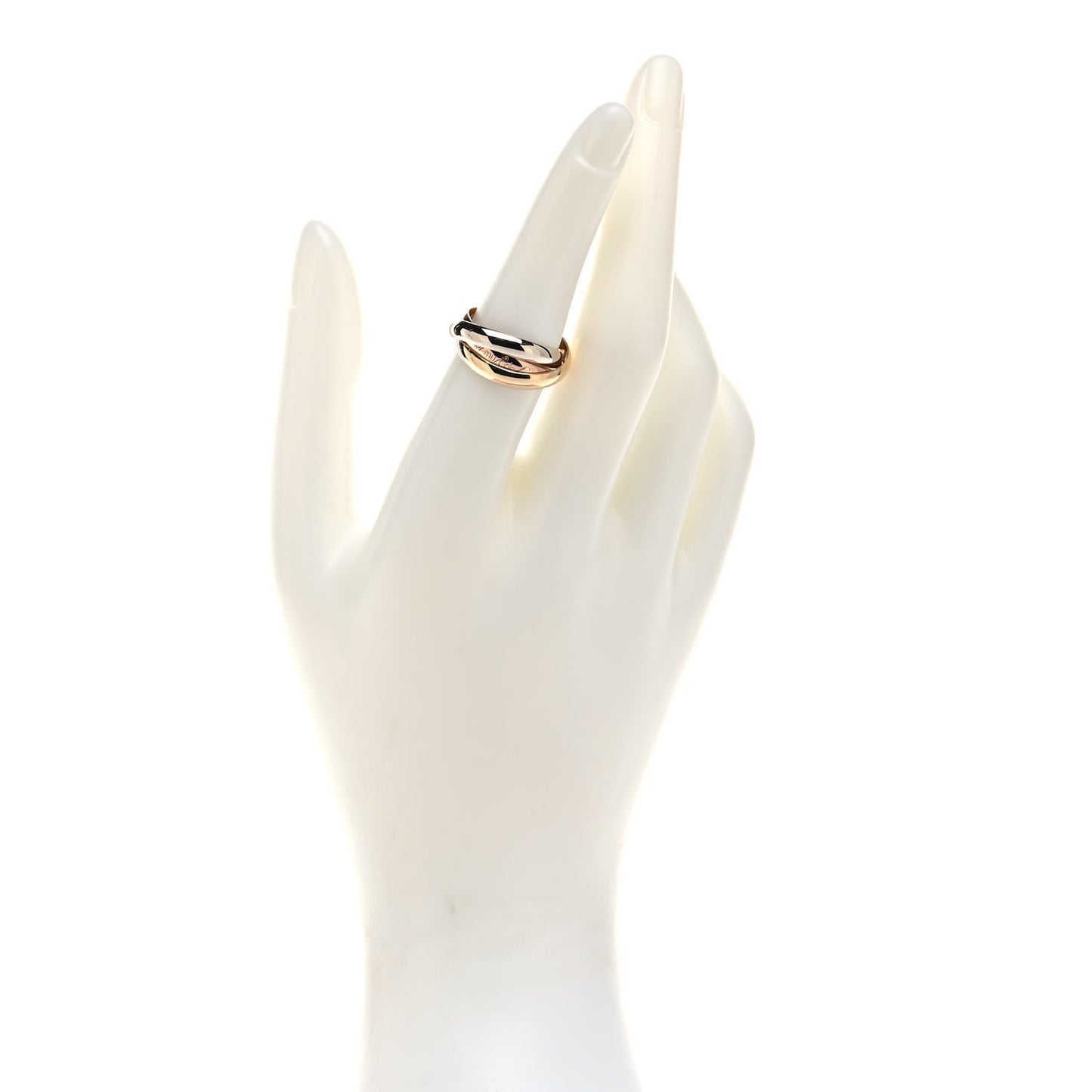 18K Pink Yellow White Gold Classic Les Must De Cartier Trinity Ring 54 7