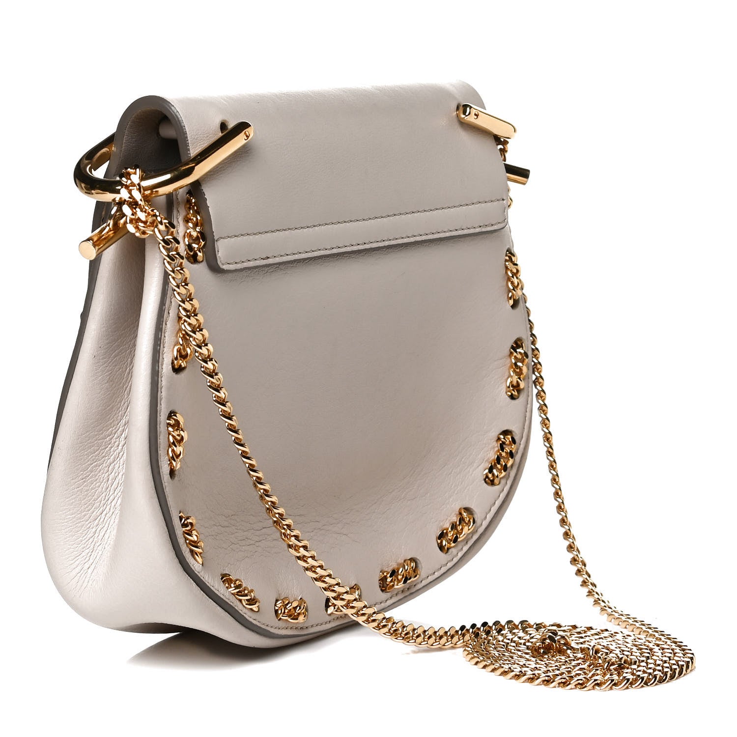 Chloe Calfskin Mini Drew Chain Shoulder Bag White 2 of 15