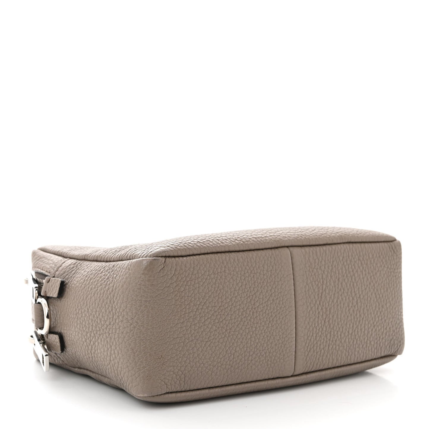 Vitello Daino Soft Medium Double Zip Shoulder Bag Argilla