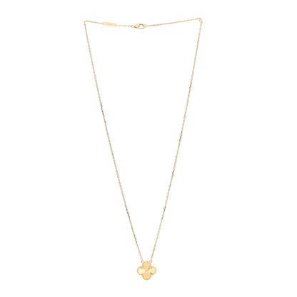 Van Cleef & Arpels 18K Yellow Gold Guilloche Vintage Alhambra Pendant Necklace 3 of 7