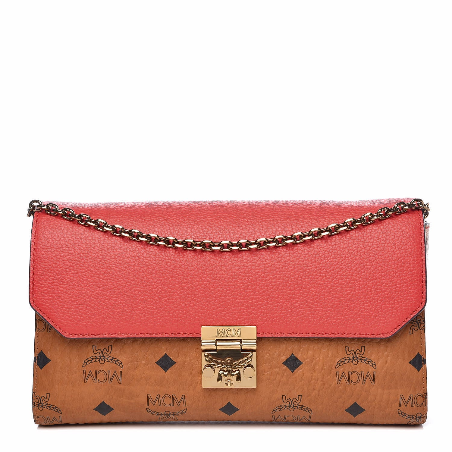 MCM Visetos Millie Crossbody Bag Cognac Marigold Orange 1 of 9