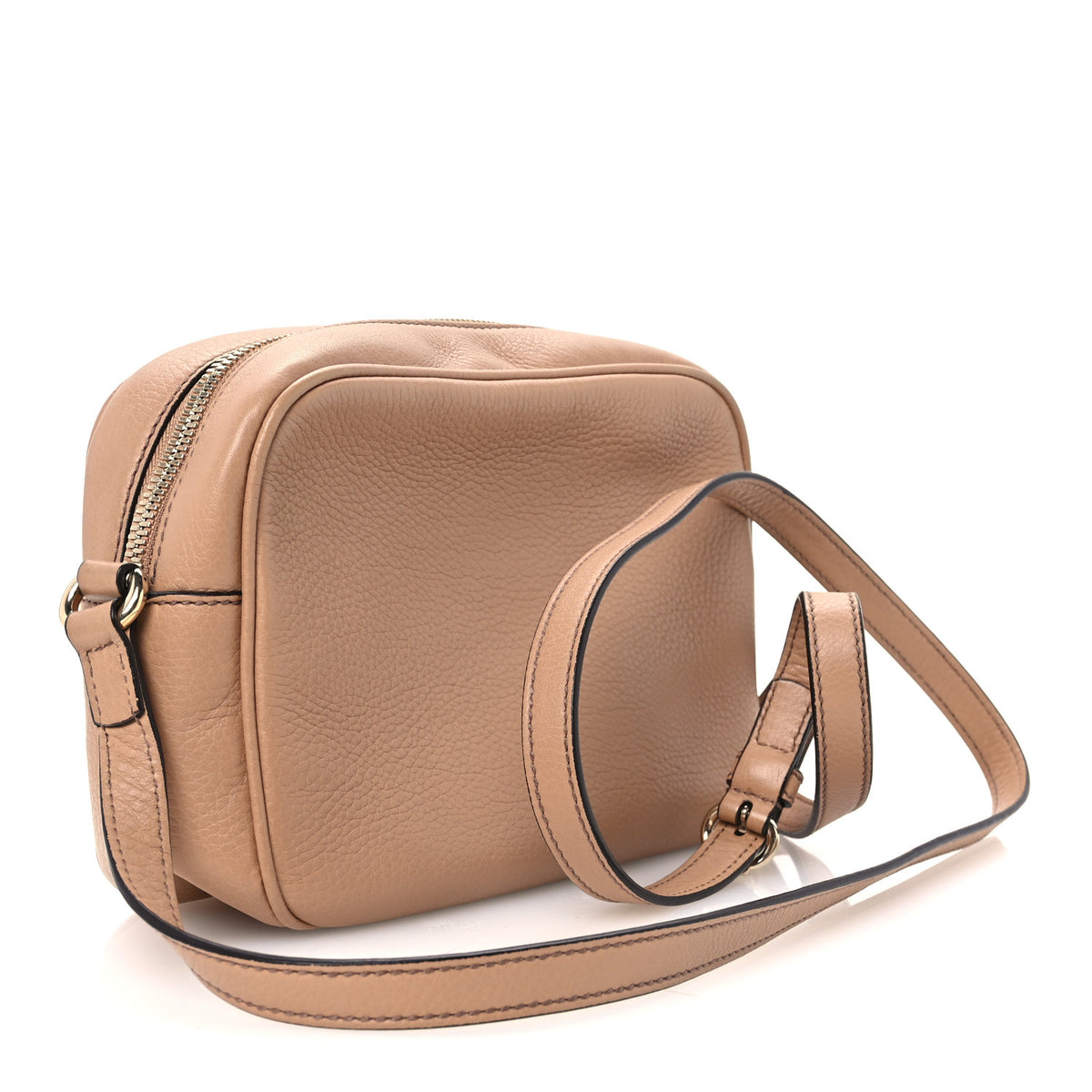 Pebbled Calfskin Small Soho Disco Bag Camelia