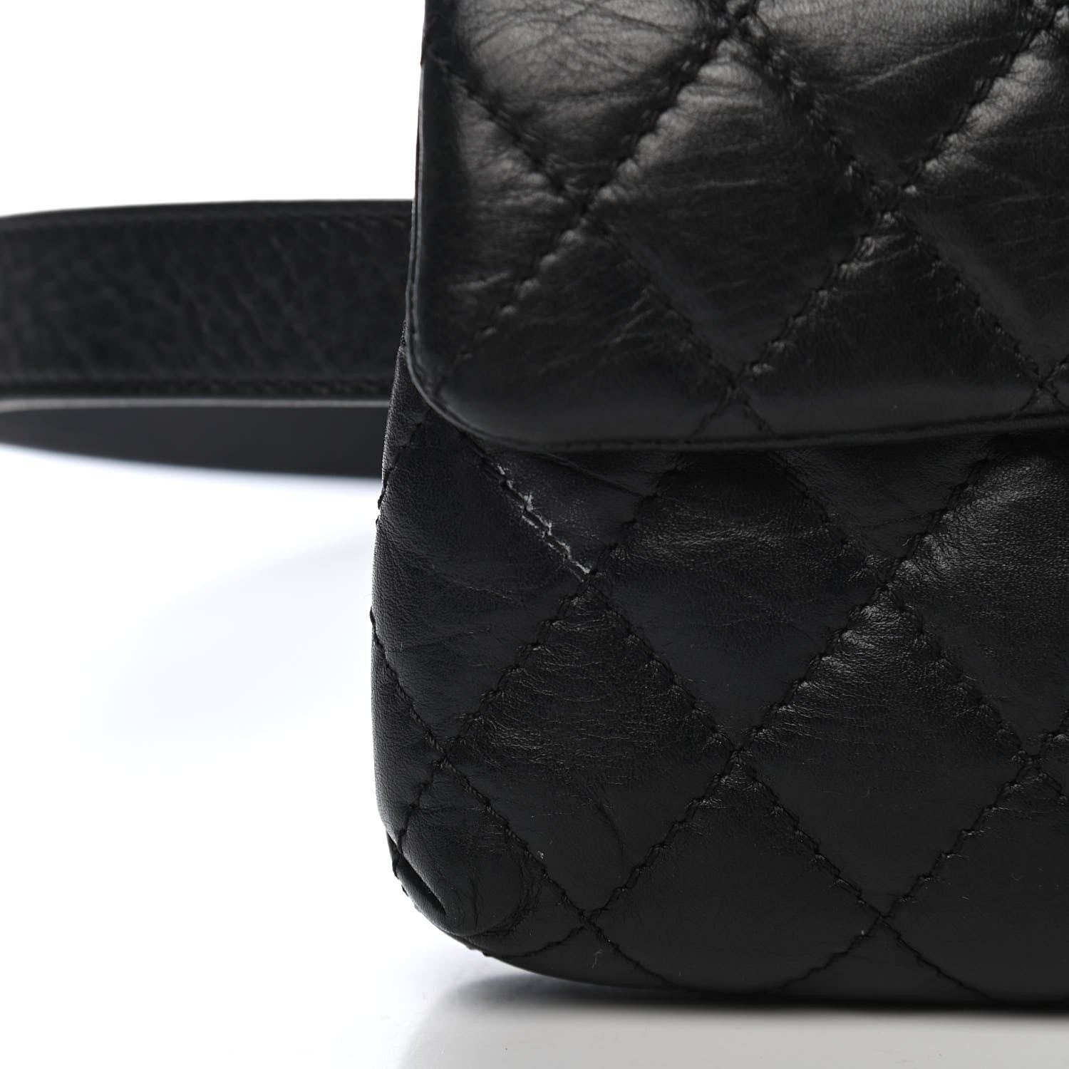 Chanel Calfskin Quilted 2.55 Reissue Flap Belt Bag Clutch Black 9 of 9
