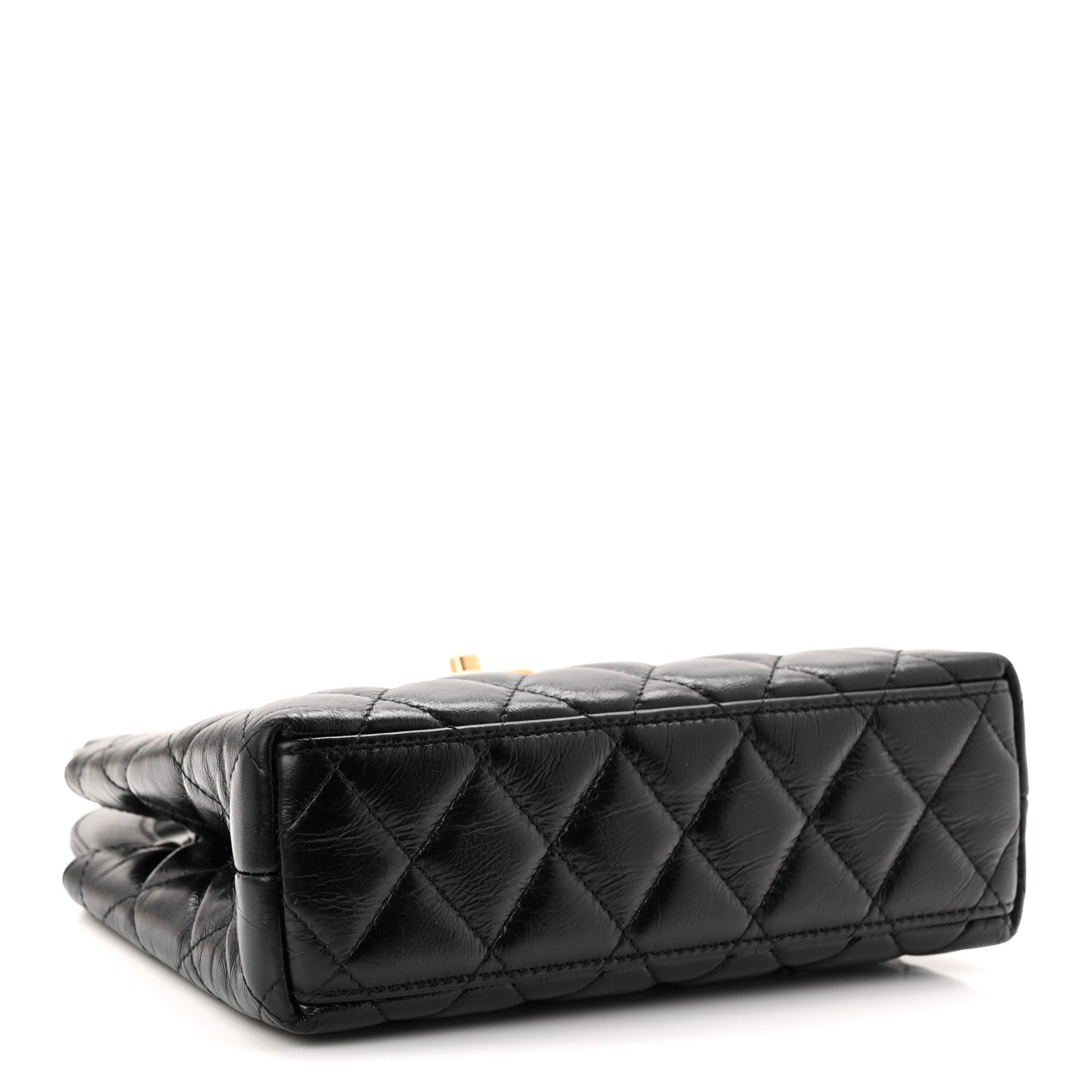 Chanel Shiny Aged Calfskin Quilted Nano Kelly Shopper Black 4 of 10