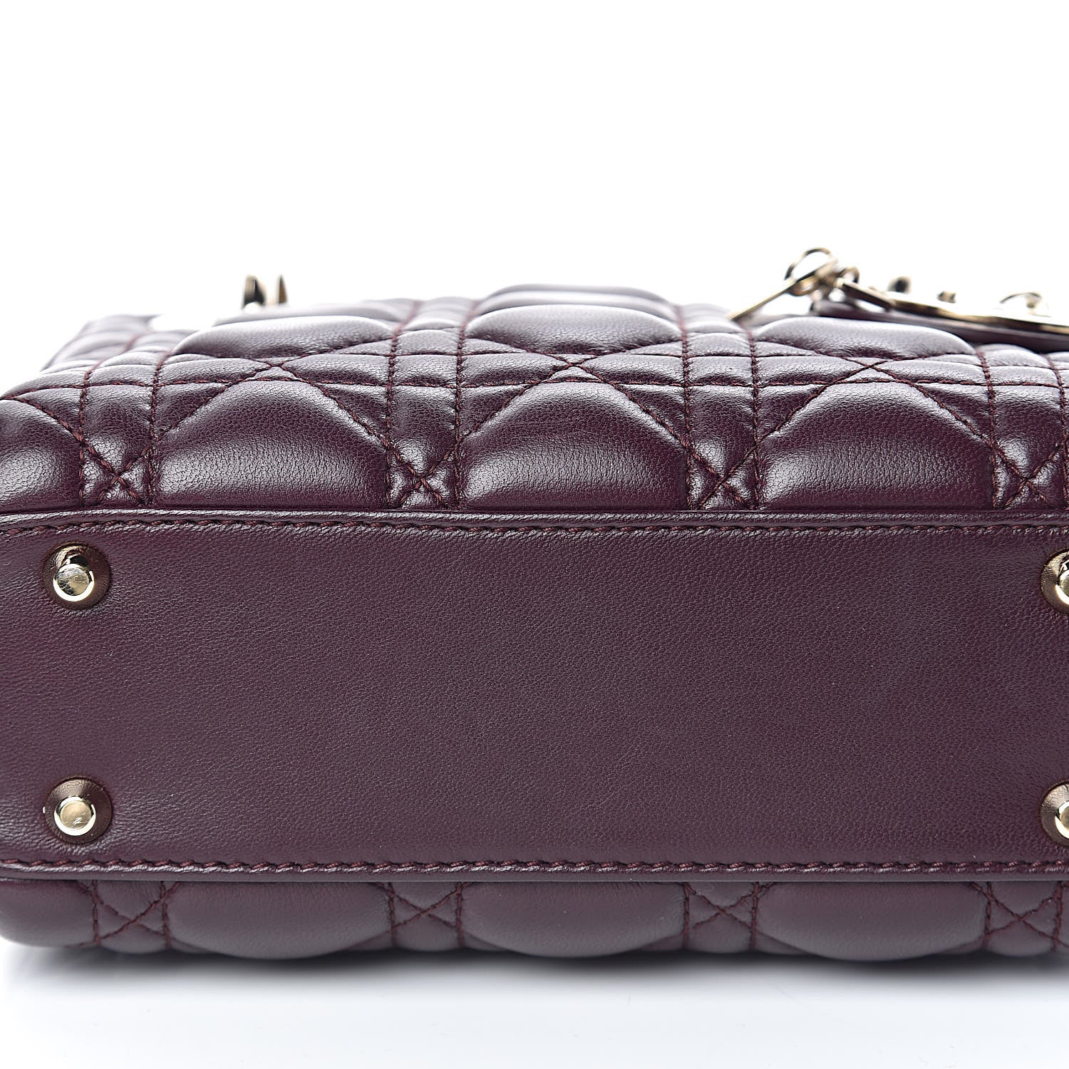 Christian Dior Lambskin Cannage Mini Lady Dior Plum 14 of 14