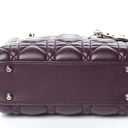 Christian Dior Lambskin Cannage Mini Lady Dior Plum 14 of 14