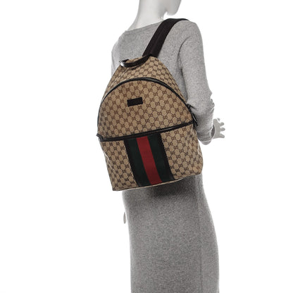 Gucci GG Monogram Web Medium Classic Backpack Brown 2 of 7