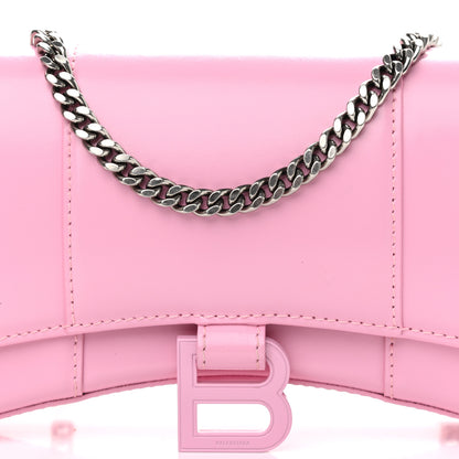 Balenciaga Shiny Box Calfskin Tonal B Hourglass Chain Bag Candy Pink 9 of 11