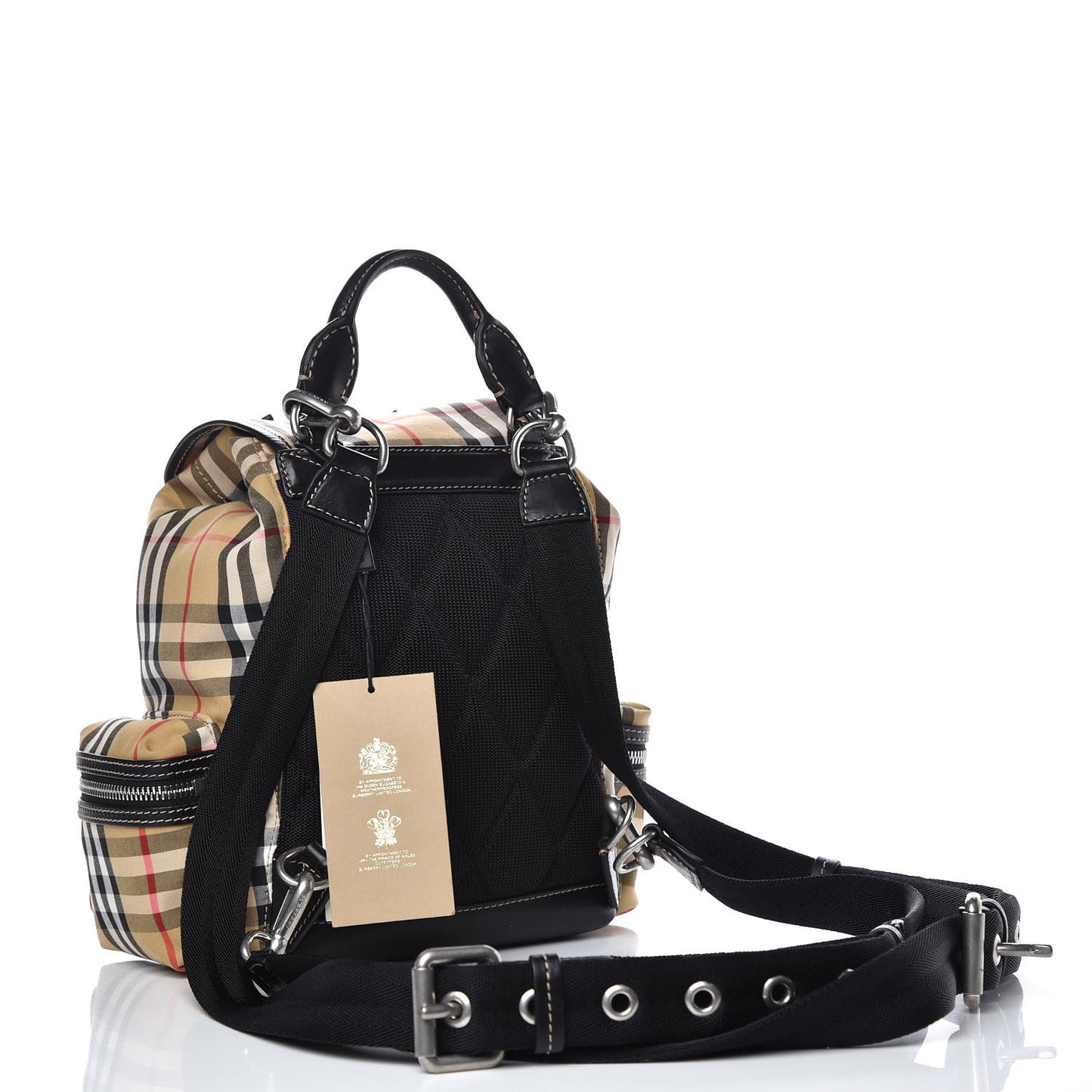 Vintage Check Small Rucksack Backpack Antique Yellow