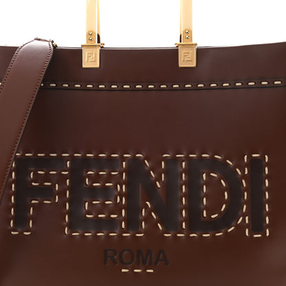 Fendi Vitello King Plexiglass Macro Stitchings Medium Fendi Sunshine Shopper Tote Praline 8 of 11