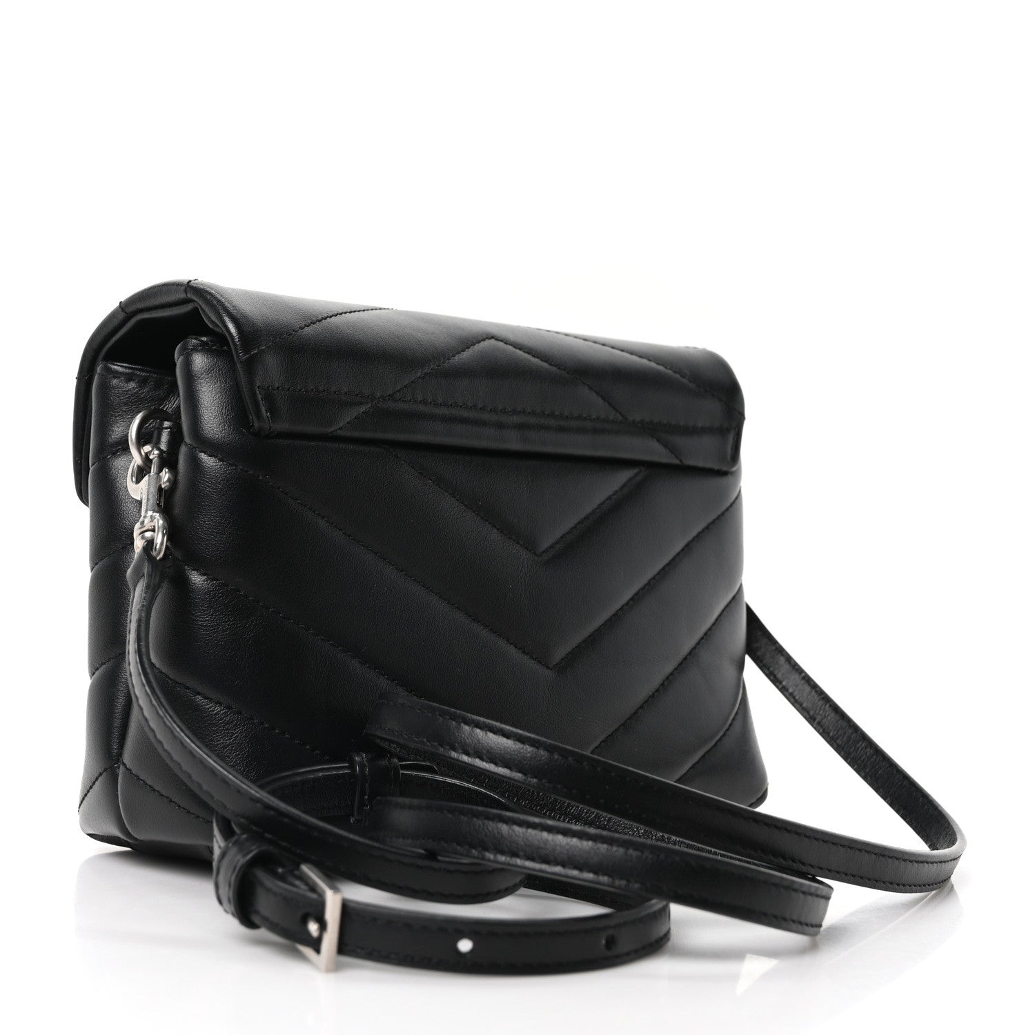 Saint Laurent Calfskin Y Quilted Monogram Toy Loulou Crossbody Bag Black 3 of 10