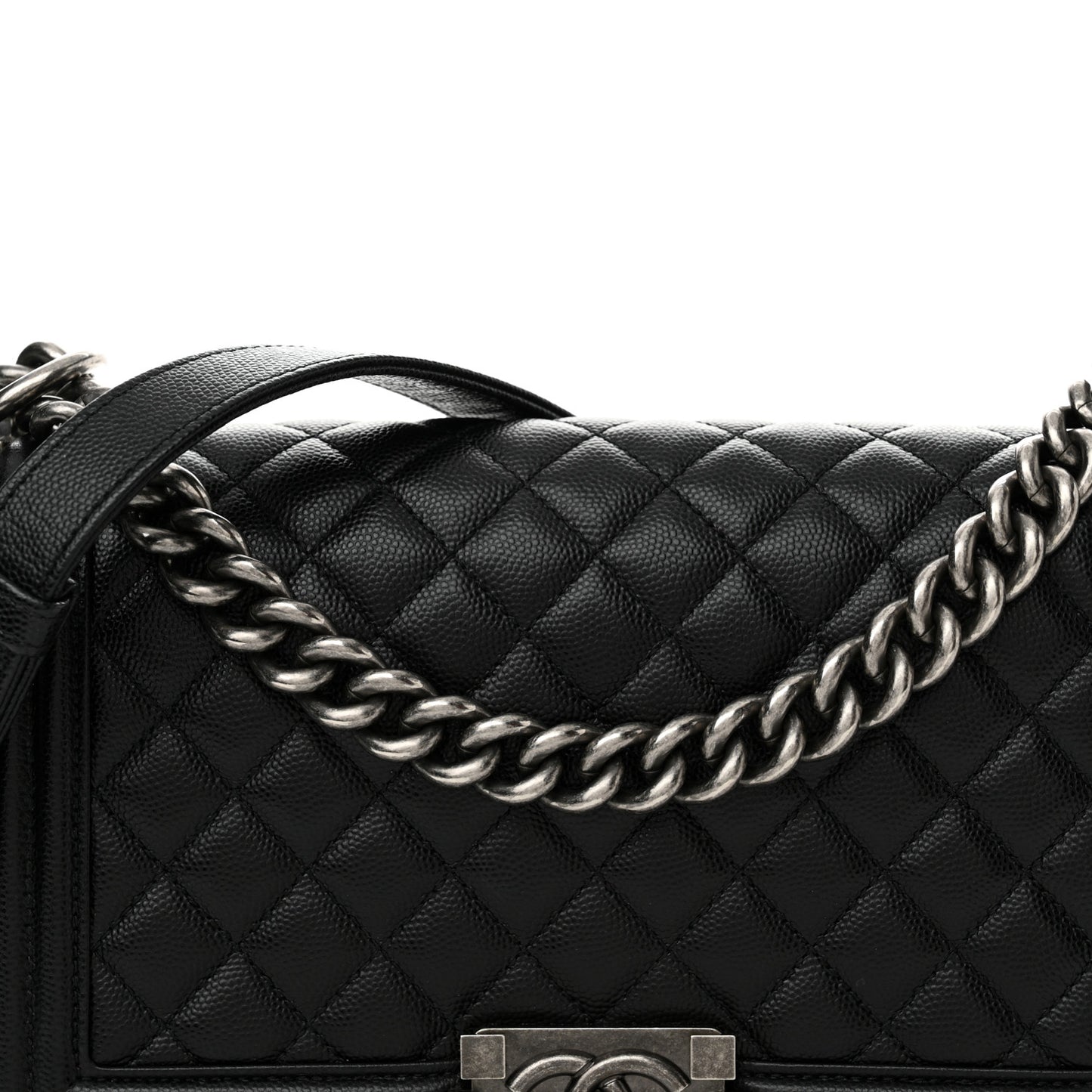 Caviar Quilted Medium Boy Flap Black