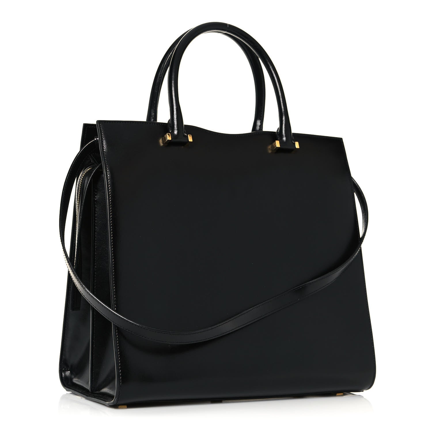 Saint Laurent Shiny Calfskin Large Uptown Tote Black 2 of 15