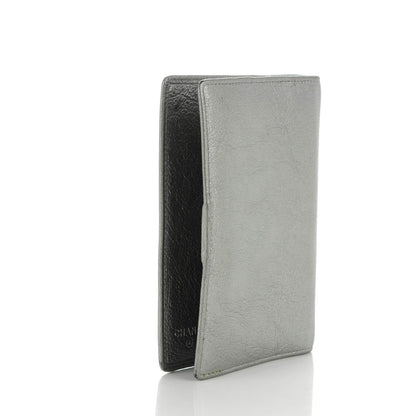 Chanel Grained Metallic Calfskin Small CC Pocket Agenda Cover Silver 3 of 8