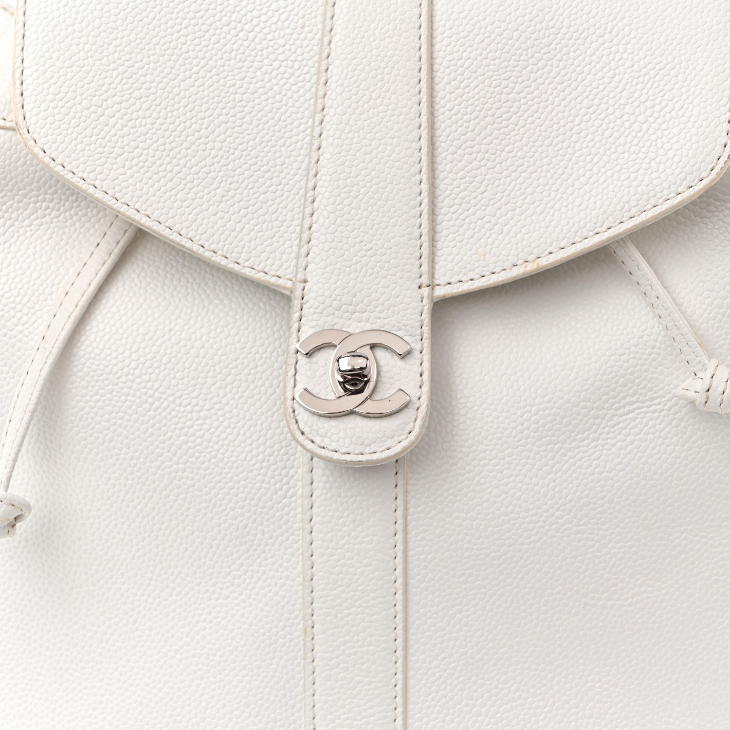 Chanel Caviar CC Backpack White