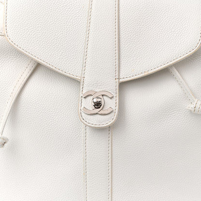 Chanel Caviar CC Backpack White 8 of 19