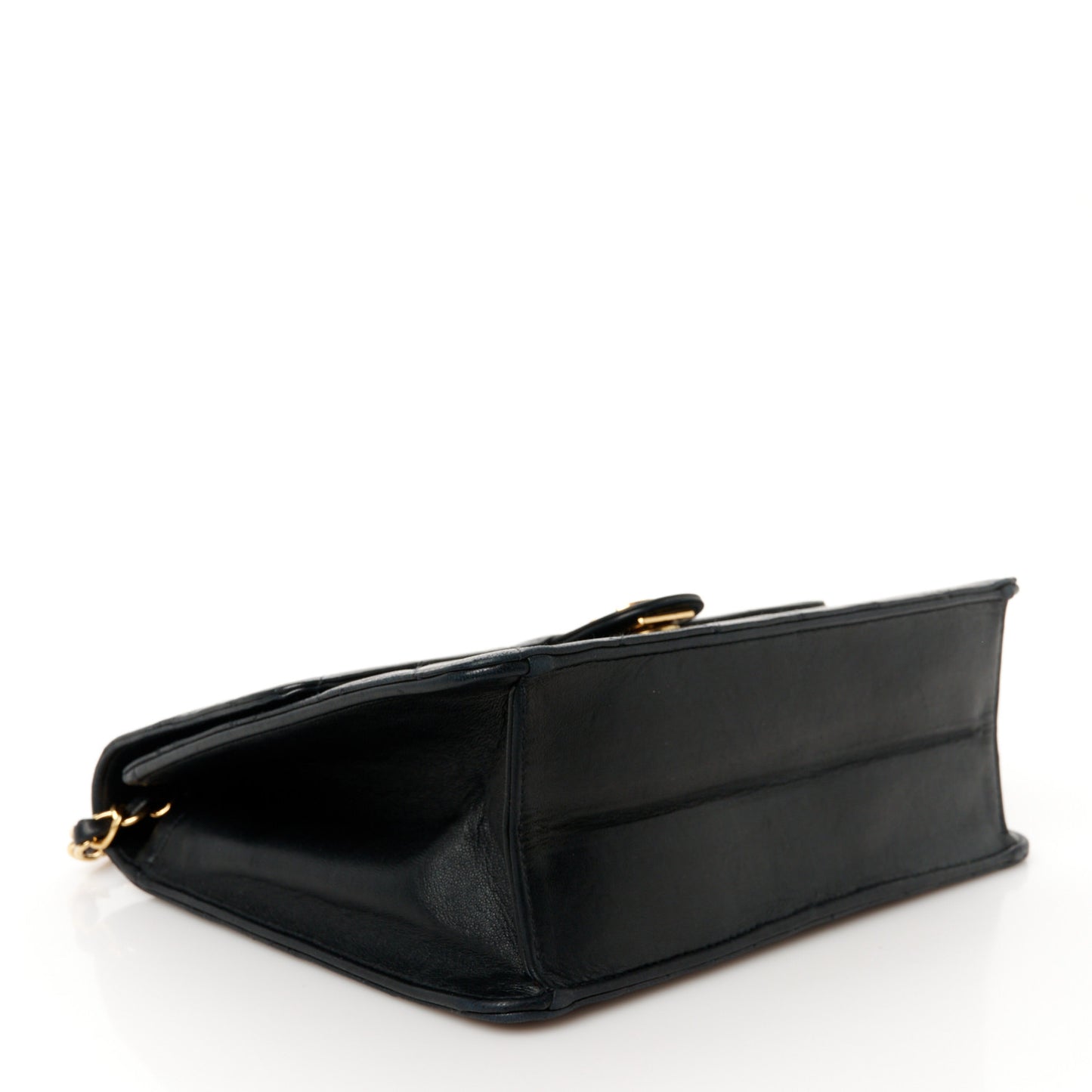Lambskin Quilted Small Single Flap Black