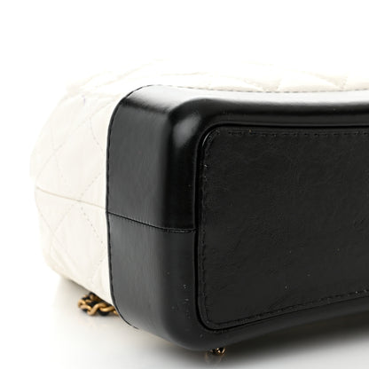 Chanel Aged Calfskin Quilted Gabrielle Backpack Black White 9 of 13