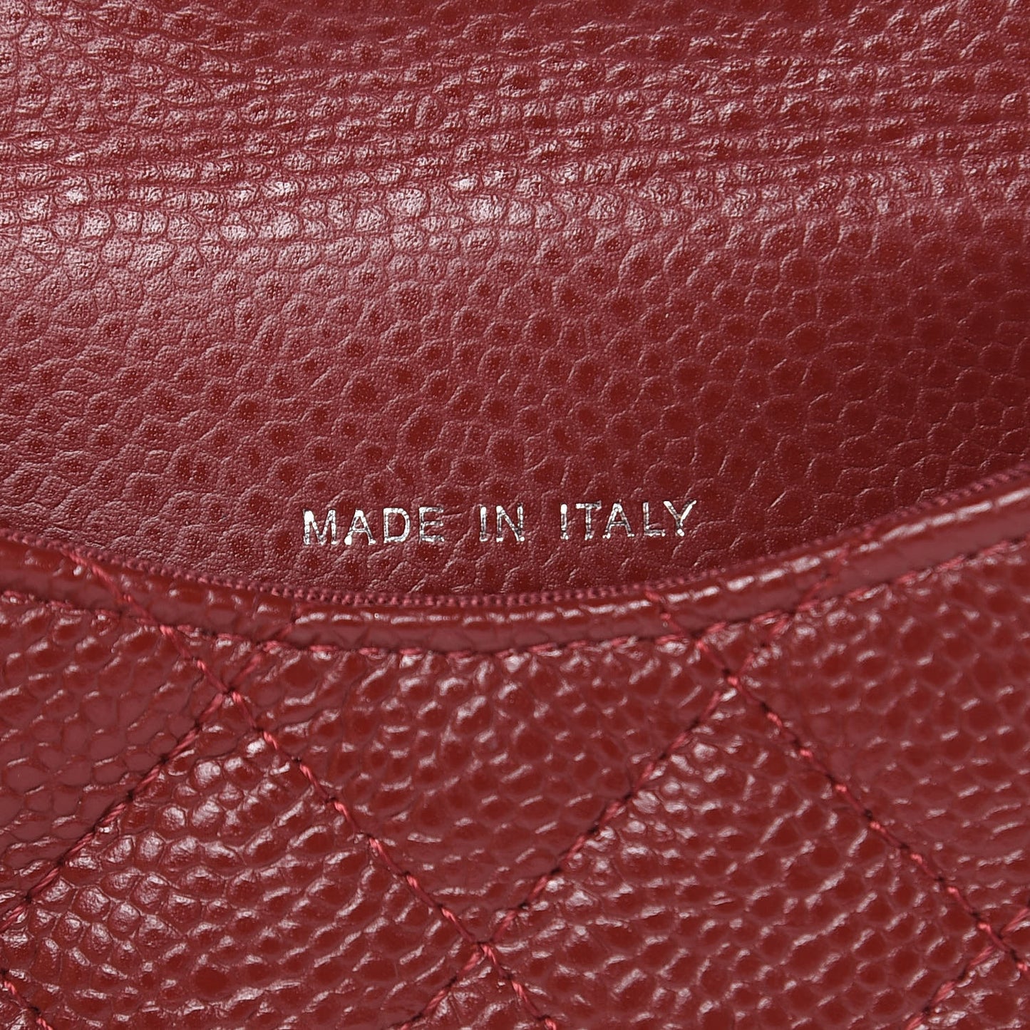 Caviar Quilted Coin Purse Dark Red