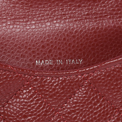 Chanel Caviar Quilted Coin Purse Dark Red 7 of 9