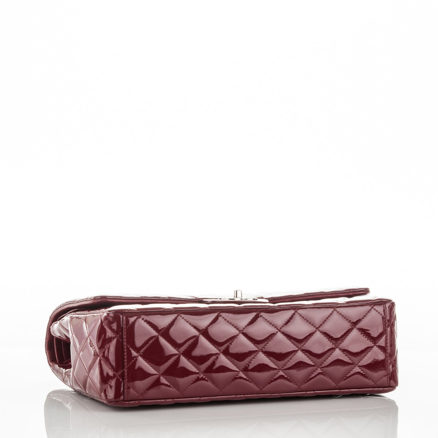 Patent Quilted Maxi Double Flap Red