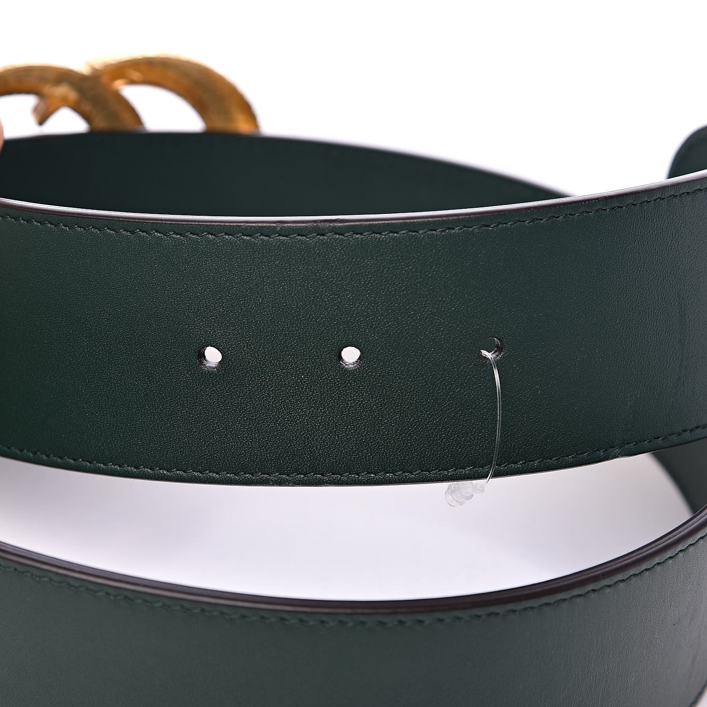 Calfskin Lizard Double G 50mm Belt 85 34 Vintage Green