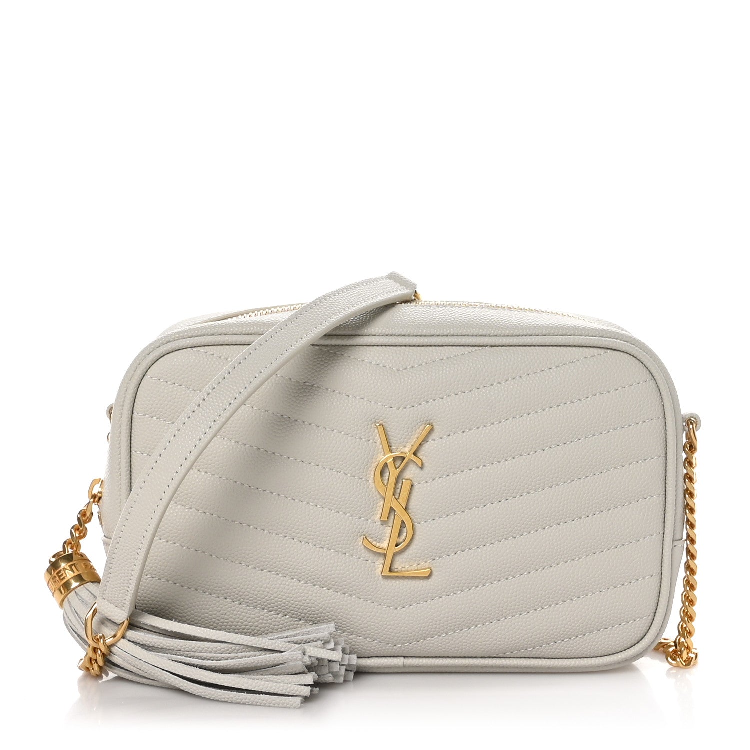Saint Laurent Grain De Poudre Matelasse Monogram Mini Lou Camera Bag Granite 1 of 9