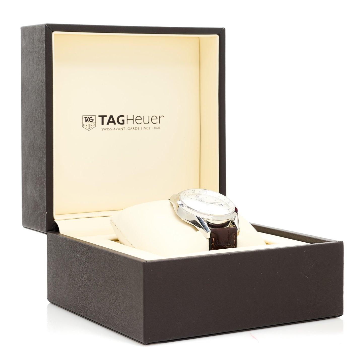 Stainless Steel Alligator 38mm Carrera Calibre 7 Twin-Time Automatic Watch Silver WV2116-0