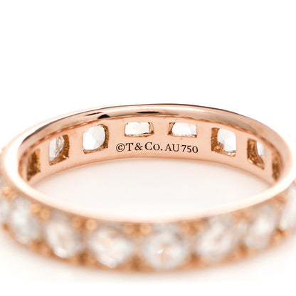 Tiffany 18K Rose Gold Diamond Metro Rose Cut Eternity Band Ring 49 5 4 of 5
