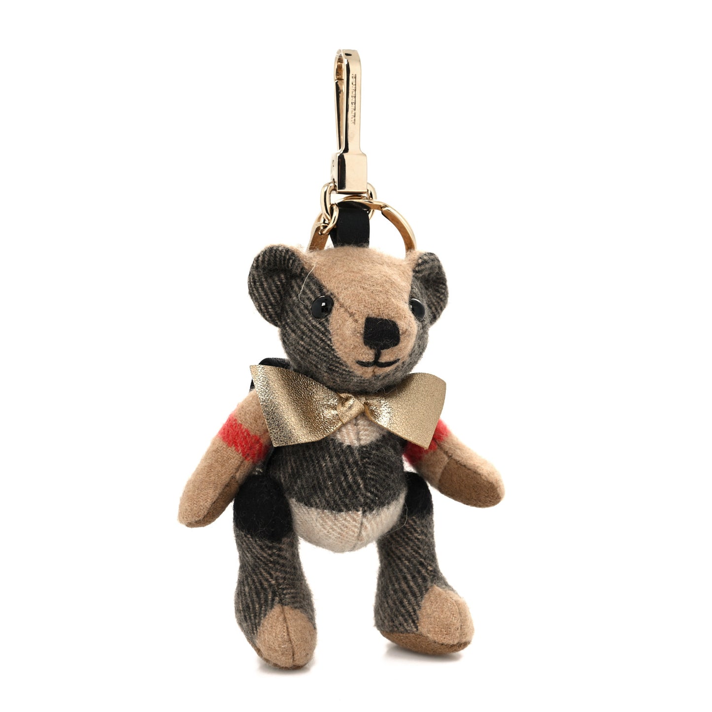 Cashmere House Check Thomas Bear Bag Charm Camel Gold