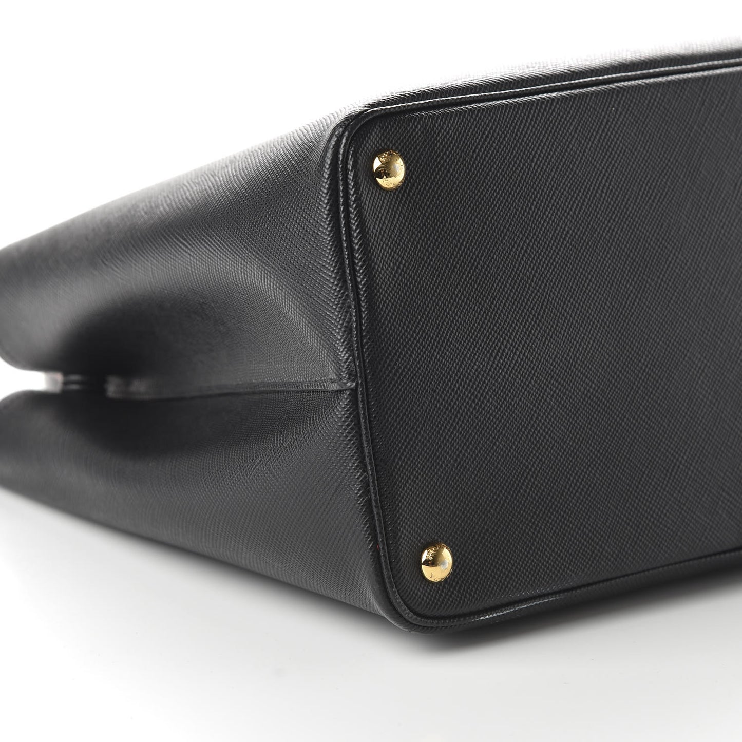 Saffiano Cuir Large Double Bag Black Fuoco