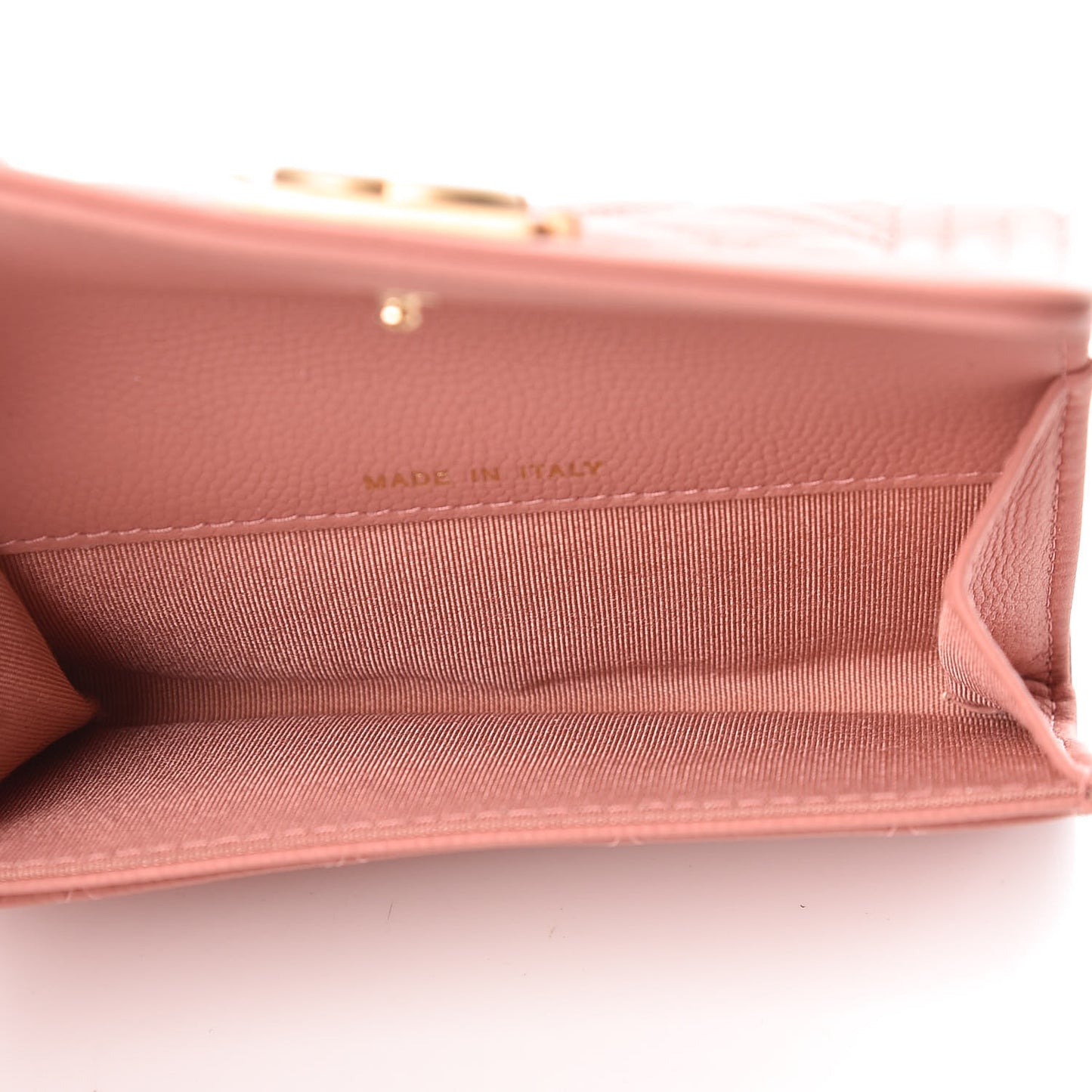 Caviar Quilted Boy Card Holder Wallet Powder Pink