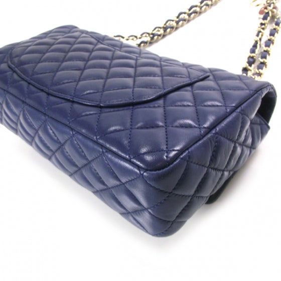 Lambskin Valentine Charms Medium Flap Navy