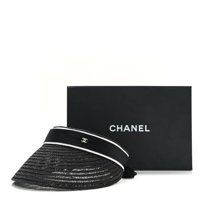 Chanel Abaca Cotton Ribbon Visor M Black 9 of 9