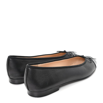 Chanel Lambskin Patent Cap Toe Ballerina Flats  39.5 Black 5 of 9