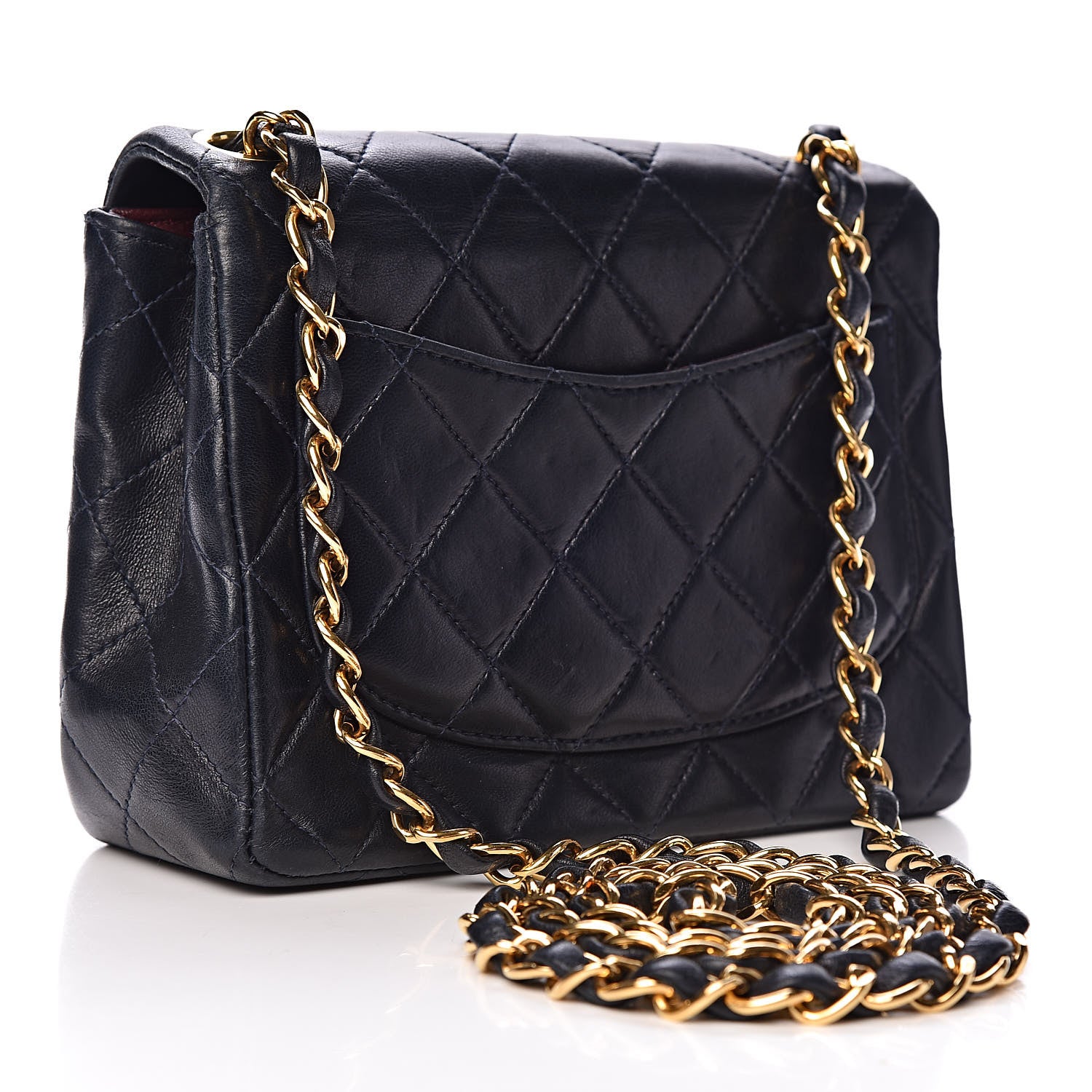 Chanel Lambskin Quilted Mini Square Flap Navy 3 of 15